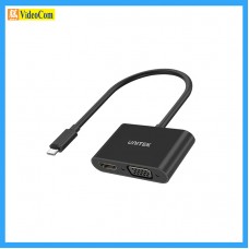 UNITEK V1168A (黑色) 4K USB-C Type-C 轉 HDMI 及 VGA 轉接器 785-2990-P